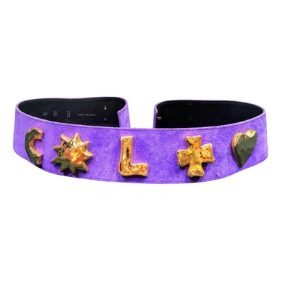 Pre-owned Christian Lacroix Leather Belt In Purple