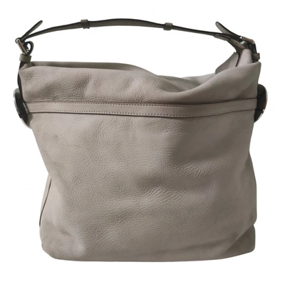 Pre-owned Armani Collezioni Leather Handbag In Grey