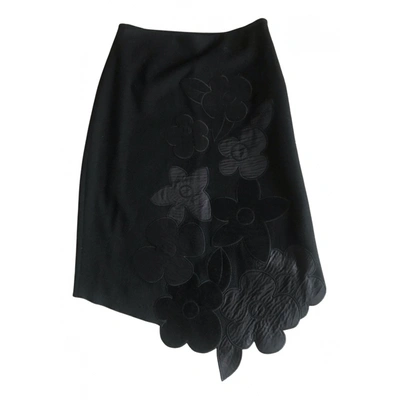 Pre-owned Seventy Wool Skirt In Black