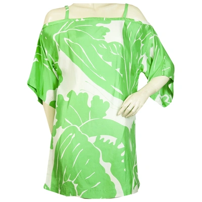 Pre-owned Tibi Silk Mini Dress In Green