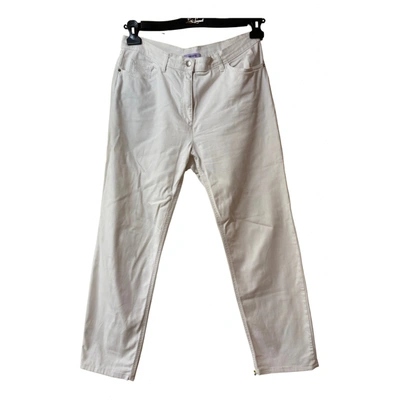 Pre-owned Marina Rinaldi Straight Pants In White
