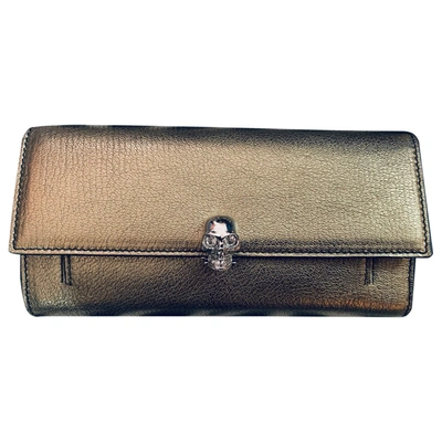 Pre-owned Alexander Mcqueen Skull Leather Handbag In Gold