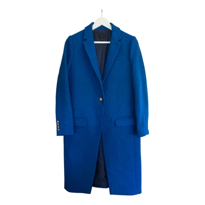 Pre-owned Jcrew Wool Coat In Turquoise