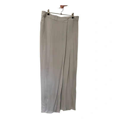 Pre-owned Joseph Silk Maxi Skirt In Grey