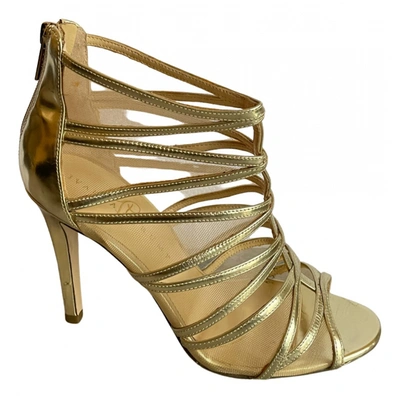 Pre-owned Ivanka Trump Patent Leather Sandal In Gold