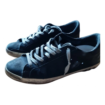 Pre-owned Golden Goose Superstar Leather Low Trainers In Black