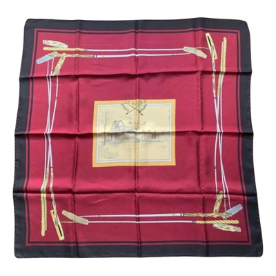 Pre-owned Polo Ralph Lauren Silk Handkerchief In Burgundy
