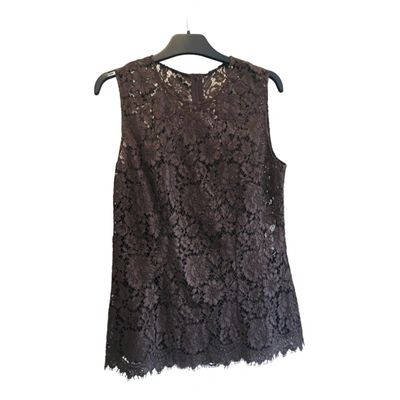 Pre-owned Dolce & Gabbana Lace Blouse In Brown