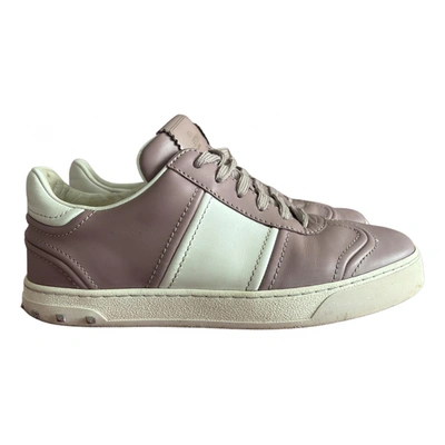Pre-owned Valentino Garavani Rockstud Leather Trainers In Pink
