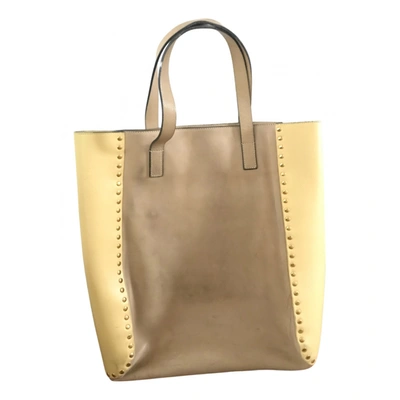 Pre-owned Marni Leather Tote In Beige