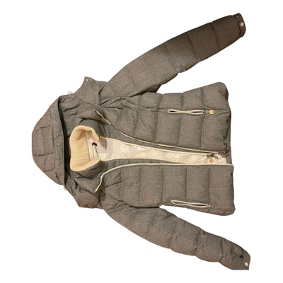 Pre-owned Moncler Hood Wool Jacket In Grey