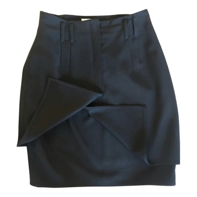Pre-owned Les Copains Wool Skirt In Black