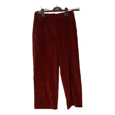 Pre-owned Max Mara Velvet Large Pants In Red
