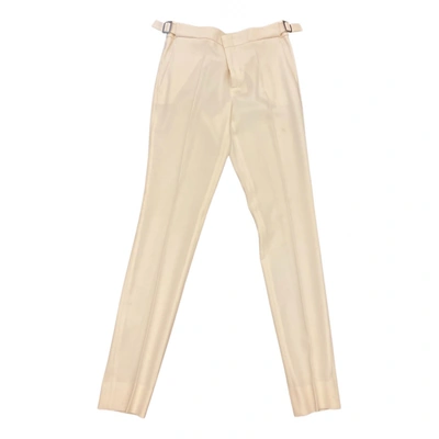 Pre-owned Gucci Wool Trousers In White