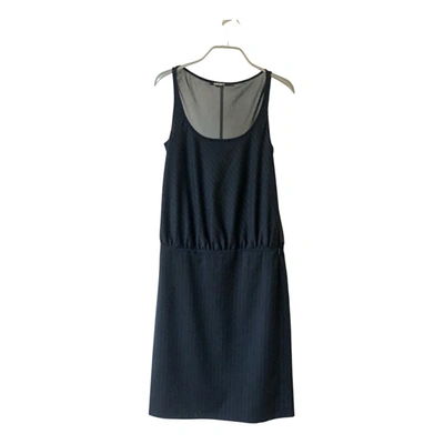 Pre-owned Dkny Wool Mid-length Dress In Blue