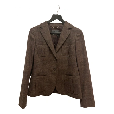 Pre-owned Ferragamo Wool Blazer In Brown