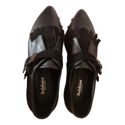 Pre-owned Baldinini Leather Flats In Black