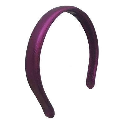 Pre-owned Prada Leather Hair Accessory In Purple