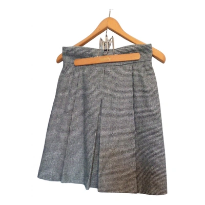 Pre-owned Cerruti 1881 Wool Mid-length Skirt In Grey
