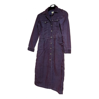 Pre-owned Calvin Klein Trench Coat In Purple