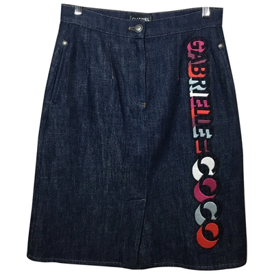 Pre-owned Chanel Mid-length Skirt In Blue