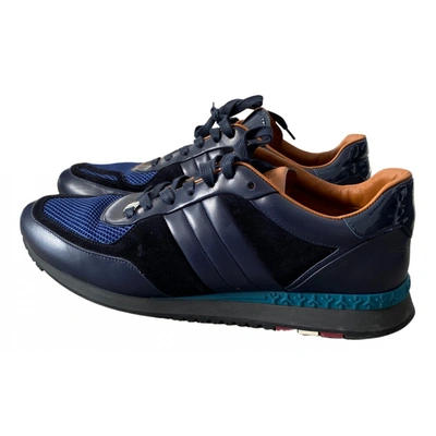 Pre-owned Bally Leather Low Trainers In Navy