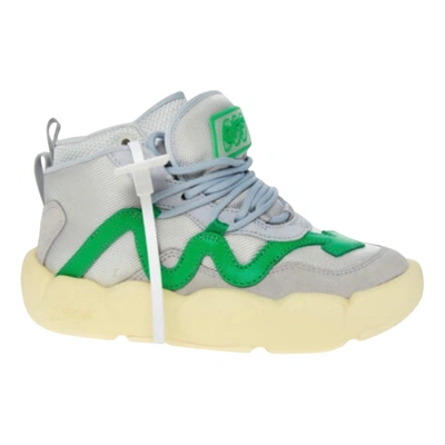 Pre-owned Off-white Leather Trainers In Grey