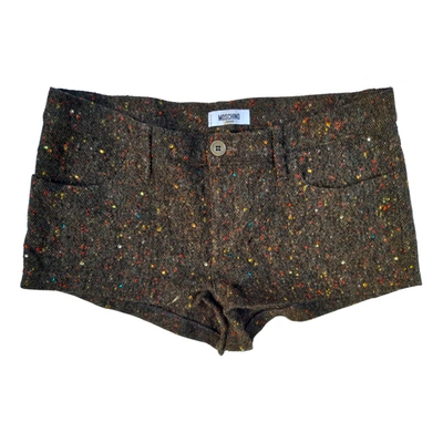 Pre-owned Moschino Wool Mini Short In Brown