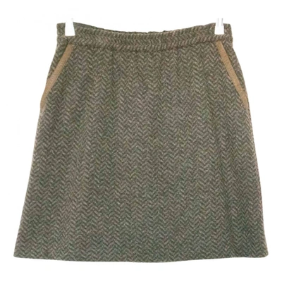 Pre-owned Jcrew Wool Mini Skirt In Brown