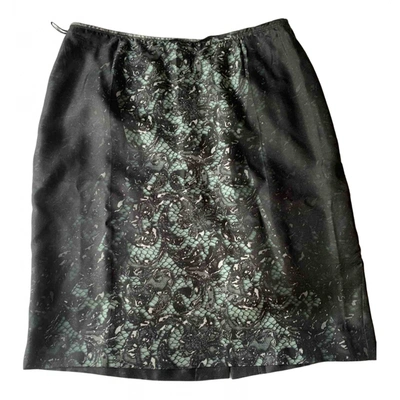 Pre-owned Prada Silk Mini Skirt In Black