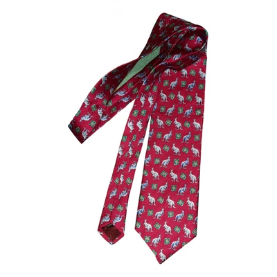 Pre-owned Windsor Silk Tie In Red