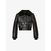 GIVENCHY SHEARLING-TRIM LEATHER JACKET