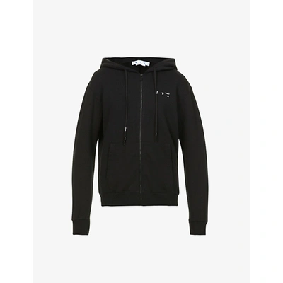 Off-white Mens Black Caravaggio Paint Graphic-print Cotton-jersey Hoody L