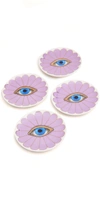 Jonathan Adler Fleur 4-piece Coasters Set In Purple