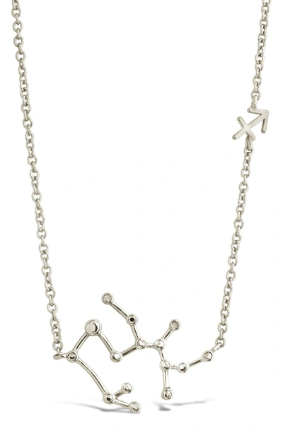 Sterling Forever 14k Gold Plated Station Constellation Pendant Necklace In Silver - Sagittarius