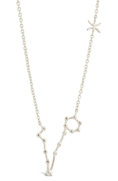 Sterling Forever 14k Gold Plated Station Constellation Pendant Necklace In Silver - Pisces