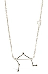 Sterling Forever 14k Gold Plated Station Constellation Pendant Necklace In Silver - Libra