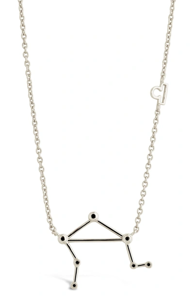 Sterling Forever 14k Gold Plated Station Constellation Pendant Necklace In Silver - Libra