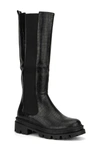 Torgeis Madina Croc Embossed Lug Sole Boot In Black