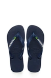 Havaianas Kids' Brazil Logo Flip Flop In Navy Blue