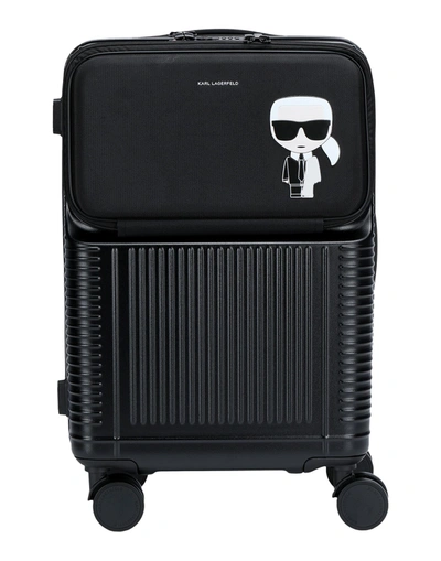 Karl Lagerfeld Wheeled Luggage In Black
