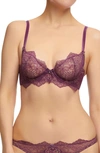 Dita Von Teese Metallic Lace Underwire Bra In Amethyst