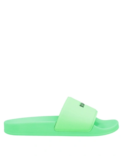 Msgm Sandals In Acid Green