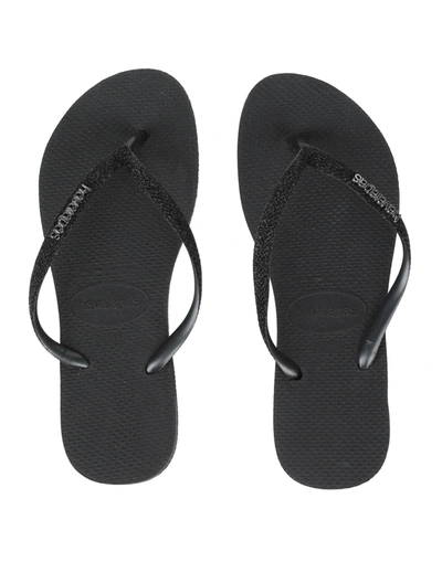 Havaianas Toe Strap Sandals In Black