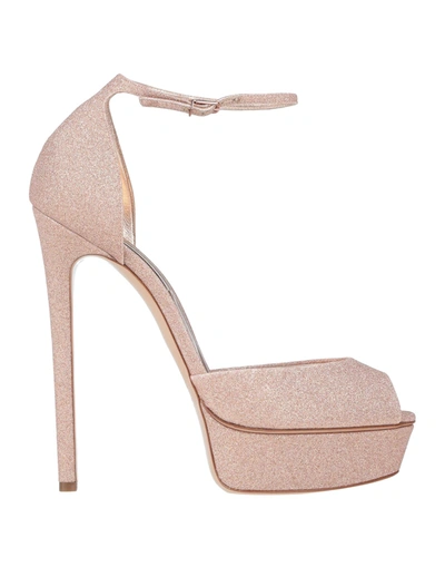 Casadei Sandals In Rose Gold