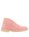 Clarks Originals Ankle Boots In Salmon Pink