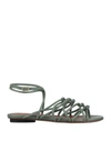 L'autre Chose Sandals In Sage Green