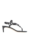 DSQUARED2 DSQUARED2 WOMAN THONG SANDAL BLACK SIZE 7 CALFSKIN