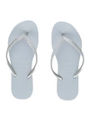 HAVAIANAS HAVAIANAS WOMAN THONG SANDAL SILVER SIZE 11/12 RUBBER