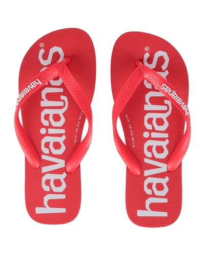 Havaianas Toe Strap Sandals In Red